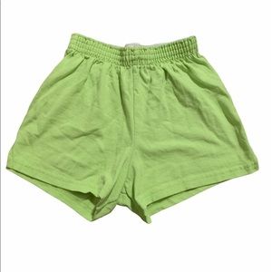 Girls green soffe shorts